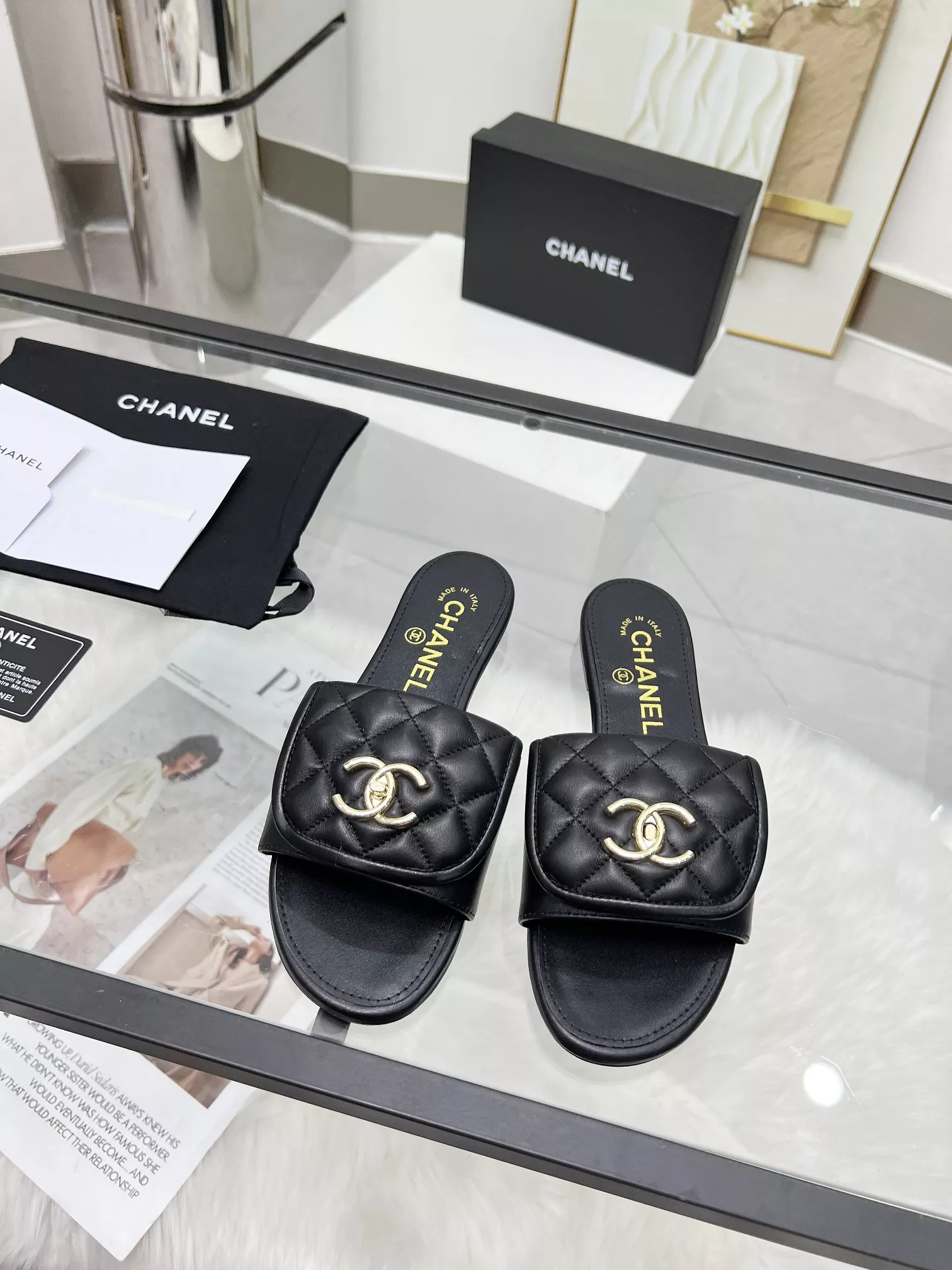 chanel chaussons pour femme s_12754513